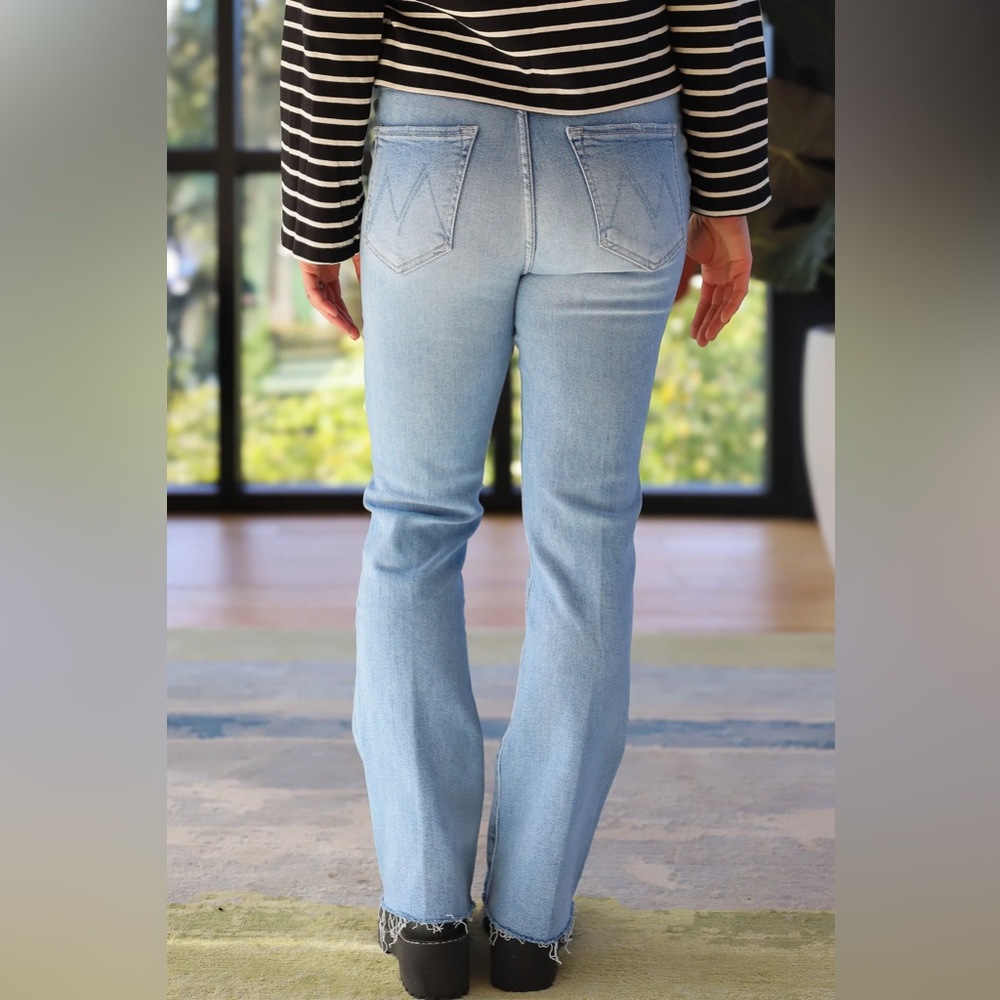 Mother Superior The Hustler Ankle Fray Home on the Range Light Blue Jeans